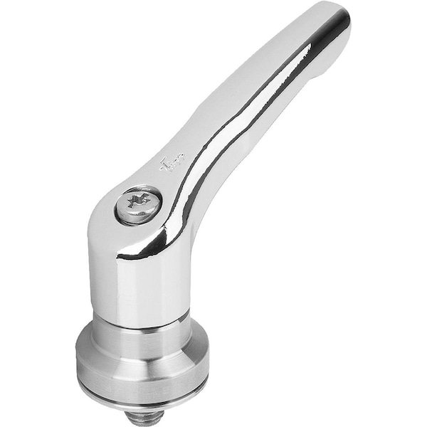 Adjustable Handle W Clamp Force Intensif Size:2 M08X10, Zinc High-Gloss Chromed, Comp:Stainless